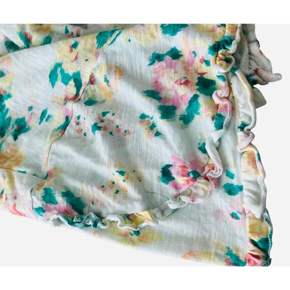 LAUREN CONRAD SHORT SLEEVE PULL-OVER TOP, WOMENS, XL, MULTICOLOR FLORAL PATTERN - Picture 7 of 9